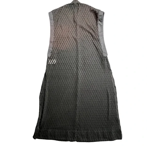 Ozai N‎ Ku Textured Sleeveless Black Dress Avant Garde Lagenlook Mesh Knit Sm - Picture 2 of 14